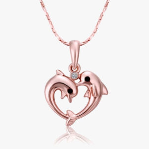 Two Dolphin Heart Pendant