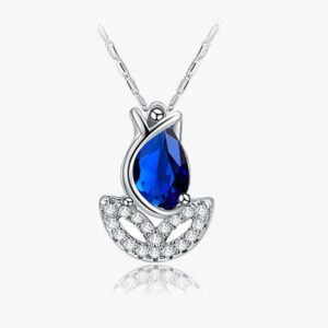 Blue Rose Flower Necklace