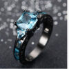 Aquamarine Gemstone Ring - 10kt Black Gold Plated