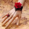 Red Rose Ring-to-Wrist Bracelet
