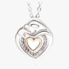 Cute Mommy And Baby Heart Pendant Necklace