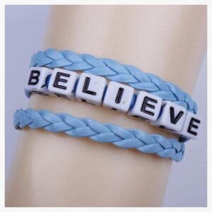 Braided Leather Believe Bracelet