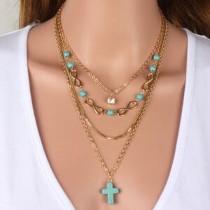 Turquoise Cross Chic Necklace
