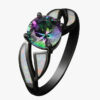 Opal Ring with Fire Pattern and Rainbow Hues - Add a Pop of Color to Your Look