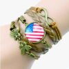 Handmade Vintage USA Flag Bracelet