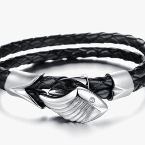 Men's Angels Wing Silver Plated Bracelet