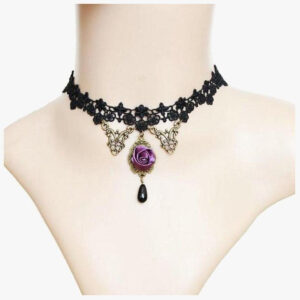 Violet Rose Black Lace Choker