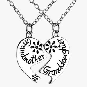 Love Heart Grandmother Granddaughter Pendant Necklace