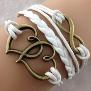 Double White Heart Bracelet