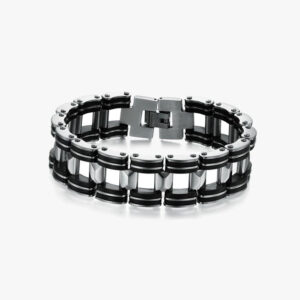 Black Strip Stainless Steel Bracelet