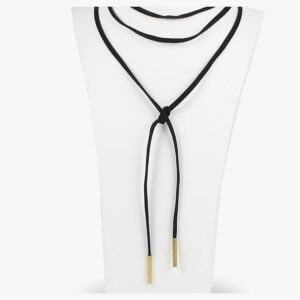 Black Thin Leather Strap Choker Necklace