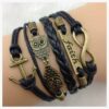 Double Owl Infinity Anchor Bracelet