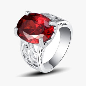 Garnet Bold Love Ring
