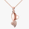 Romantic Double Heart Crystal Pendant Necklace