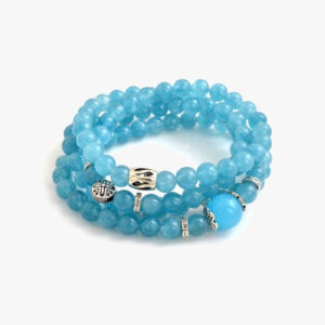Blue Agate Beaded Aquamarine Bracelet