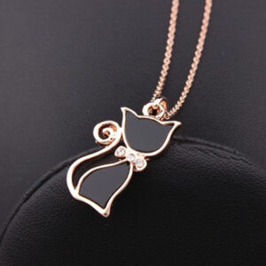 Rose Gold Cat Pendant
