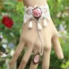 Pink Rose Ring-to-Wrist Bracelet