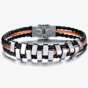 Rough Tracks Stainless Steel Men's Bracelet