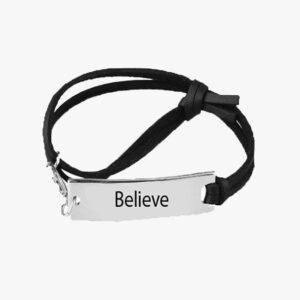 Believe Leather Strap Bracelet