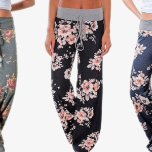 Women's Loose-Fit Floral Pants