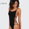 COLROVIE Strappy Backless Sleeveless Bodysuit