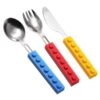 Building Blocks Silicone Stainless Steel Dinnerware Set